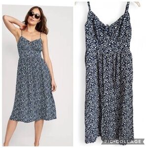 Sundress Navy Blue Floral Old Navy Med
